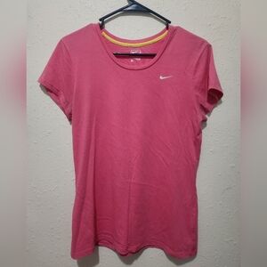 Nike Pink Fitted Cap Sleeve T-Shirt
